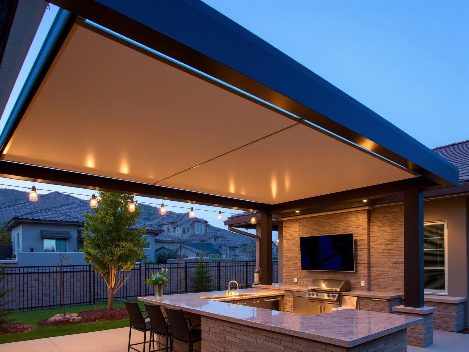 Modern Pergola at Twilight