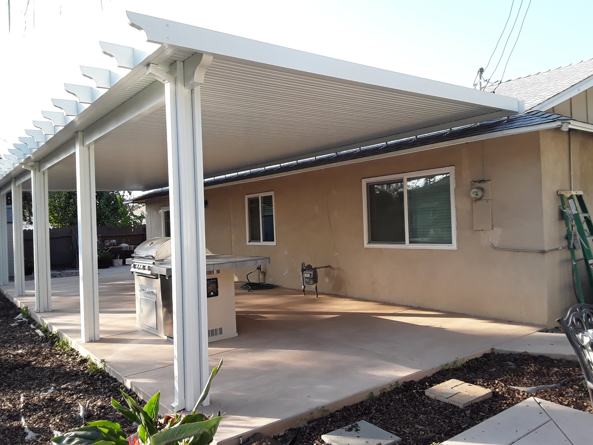 A finished sunroom addition on a Southern California home in a quiet neighborhood