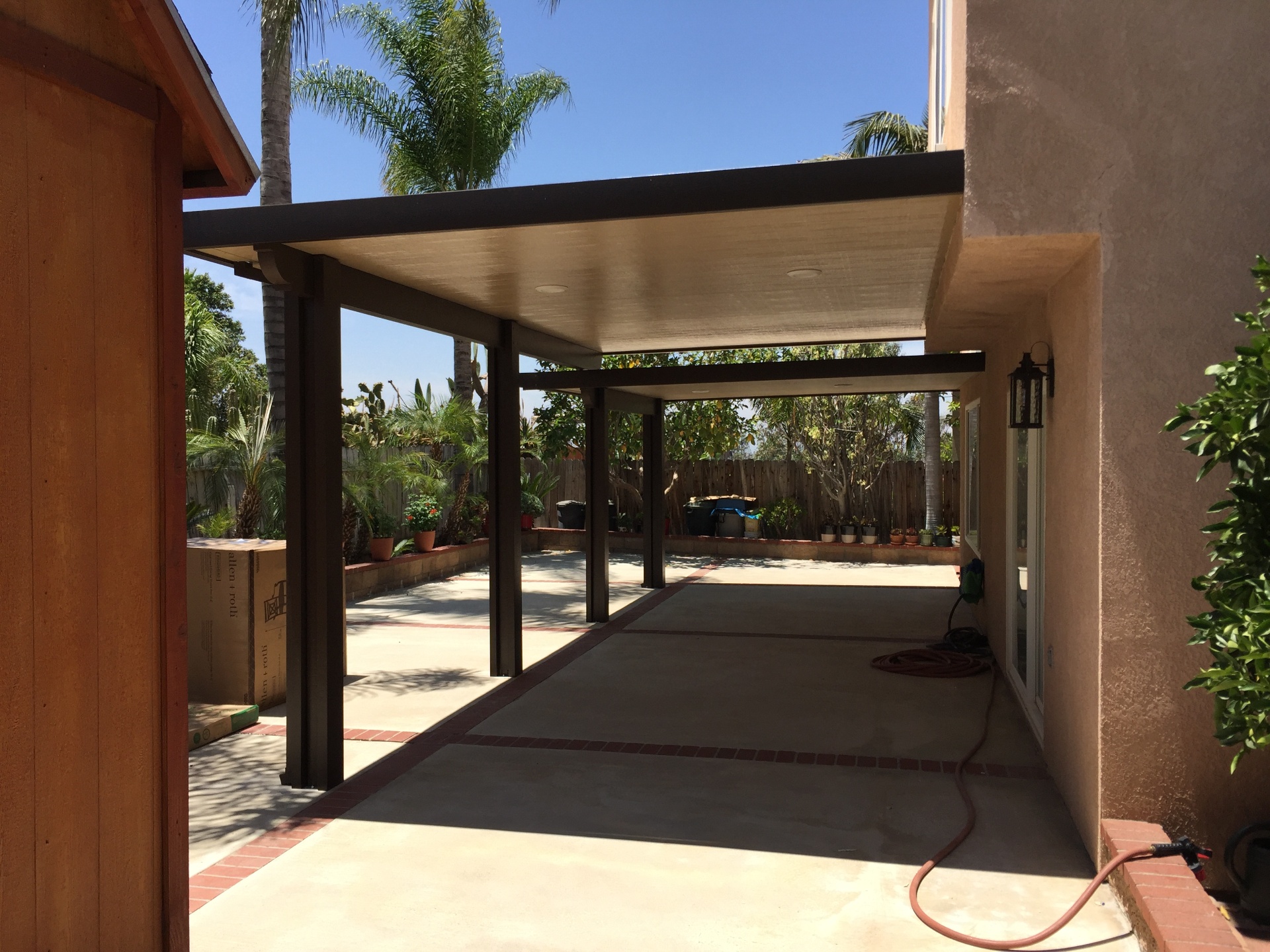 Wraparound Patio Cover with Recessed Lighting