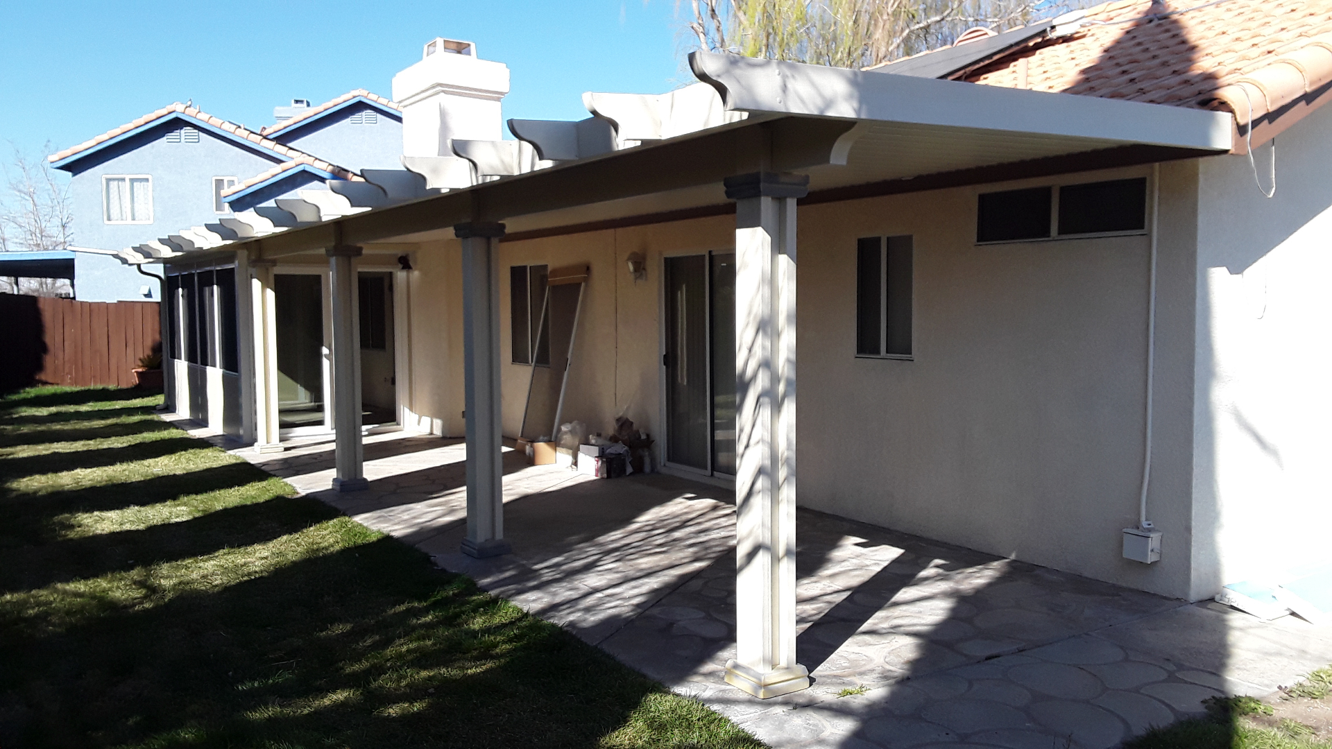 Combination Solid Cover & Lattice Pergola